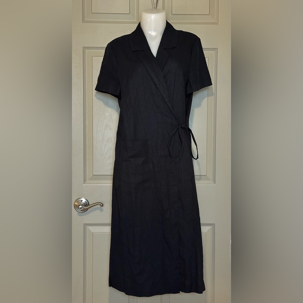 OAK + FORT Black Wrap Dress